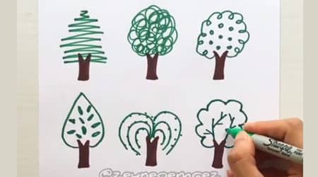 Einfach, Baum, Zeichnungen