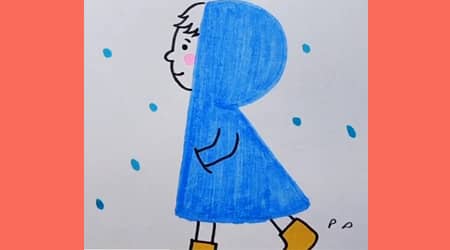 Dibujar A Una Chica En Un Azul Del Cabo