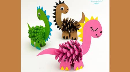Pine cone Tun mit dem Dinosaurier