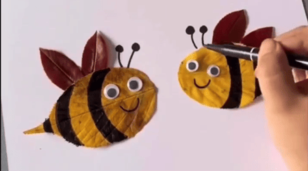 Hagamos una abeja con hojas