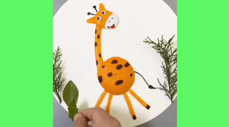 Let's make giraffe with tangerine shells
