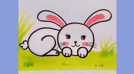 Easy drawing rabbit and dinosaur
