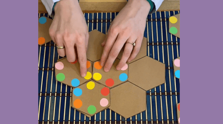 Colorful and fun memory hexagon