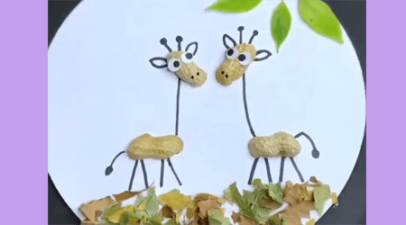 Let's make a giraffe with peanut shell