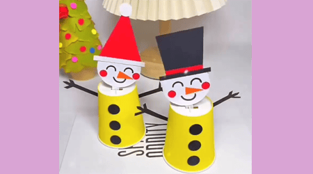 Making Snowman and Snowwoman Ornaments