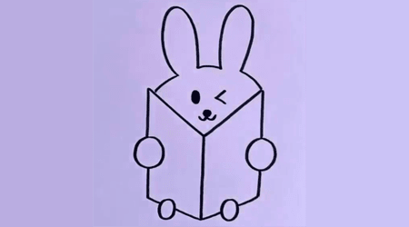 Livre la lecture de lapin Drawing