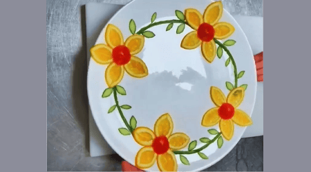 Domates, Salatalık ve Portakal ile Çiçek Yapalım