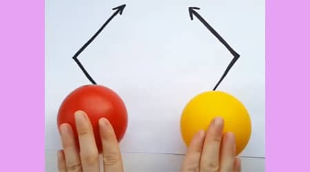 Let's move the colored balls according to the specified directions