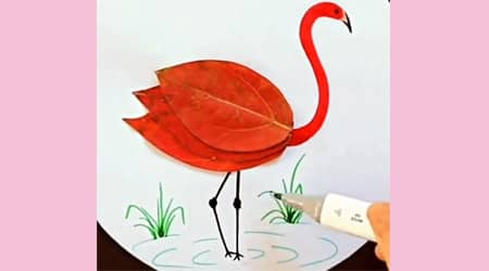 Making swans with leaf