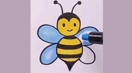 Abeja de dibujo fácil