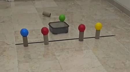 Renkli Topları Kap İçerisine Düşürmeye Çalış