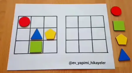 Geometrik Şekillerle Hafıza Oyunu Oynayalım