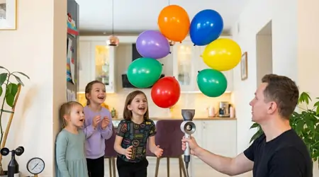 Evde Bernoulli İlkesi: Saç Kurutma Makinesi ile Uçan Balon Çemberi Deneyi - 8 Yaş ve Üstü