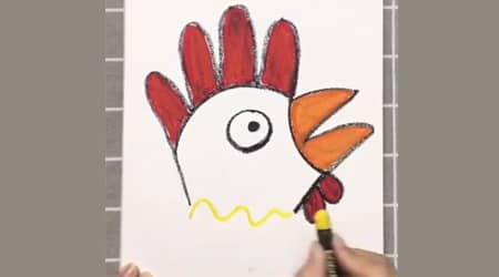Pollo Mano Dibujar La Forma